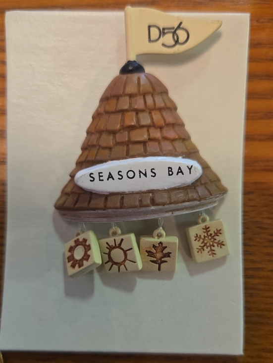Department 56 Jewelry - Vintage Dept 56 SEASONS BAY PIN with Dangling Season Icons